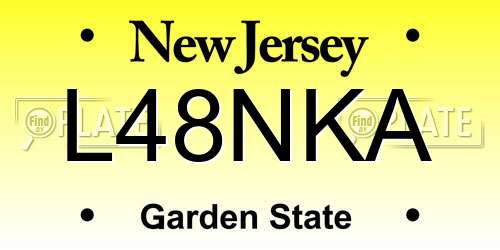 L48NKA New Jersey License Plate