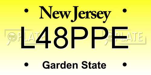 L48PPE New Jersey License Plate