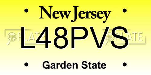 L48PVS New Jersey License Plate