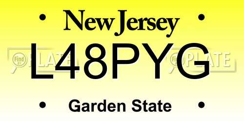 L48PYG New Jersey License Plate
