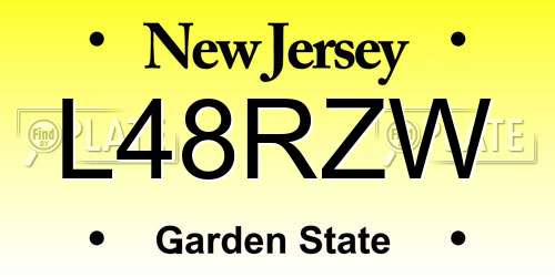 L48RZW New Jersey License Plate