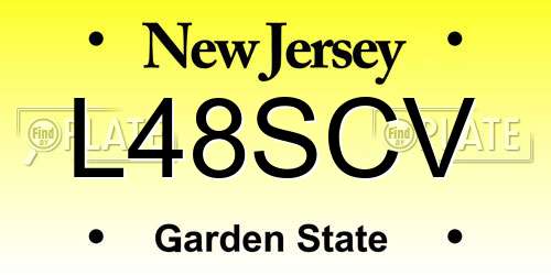 L48SCV New Jersey License Plate