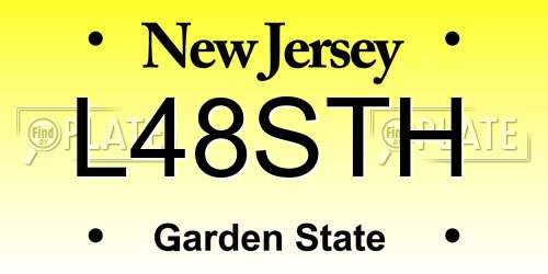 L48STH New Jersey License Plate