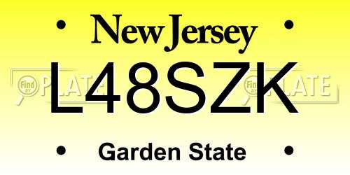 L48SZK New Jersey License Plate