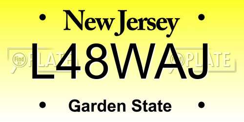 L48WAJ New Jersey License Plate
