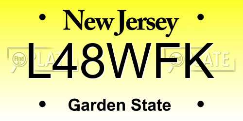 L48WFK New Jersey License Plate