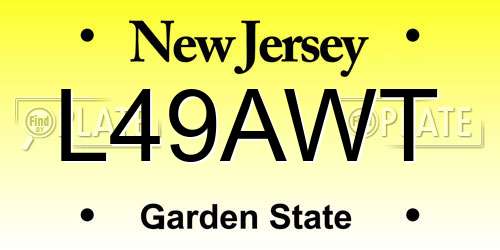 L49AWT New Jersey License Plate