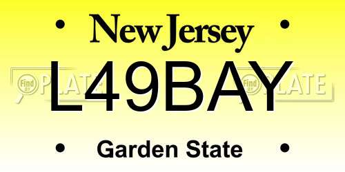 L49BAY New Jersey License Plate