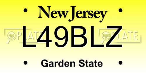 L49BLZ New Jersey License Plate