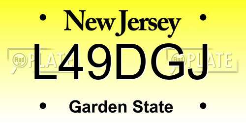 L49DGJ New Jersey License Plate