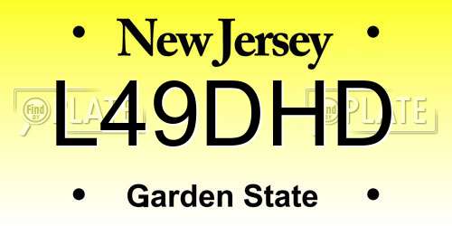 L49DHD New Jersey License Plate