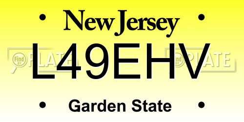 L49EHV New Jersey License Plate