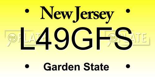 L49GFS New Jersey License Plate
