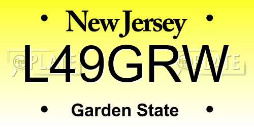 L49GRW New Jersey License Plate