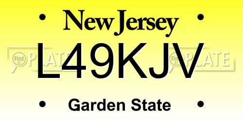L49KJV New Jersey License Plate
