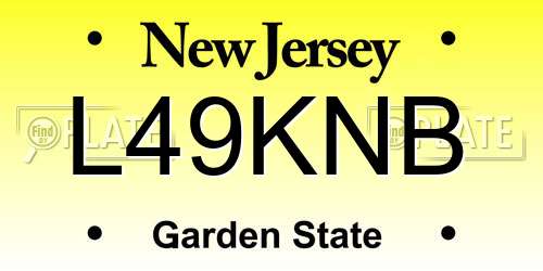 L49KNB New Jersey License Plate