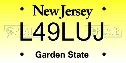 L49LUJ New Jersey License Plate