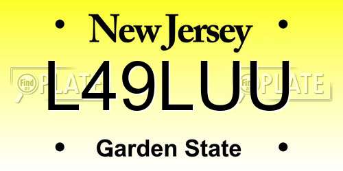 L49LUU New Jersey License Plate