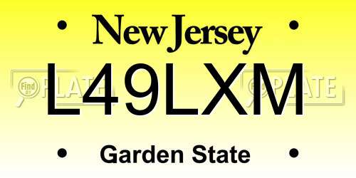 L49LXM New Jersey License Plate