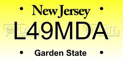 L49MDA New Jersey License Plate