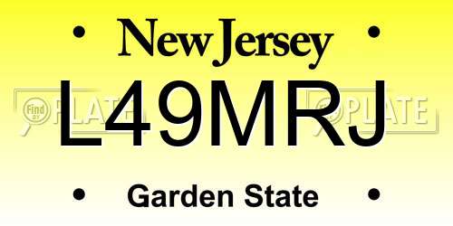 L49MRJ New Jersey License Plate