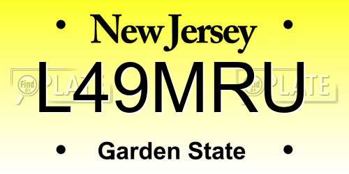 L49MRU New Jersey License Plate