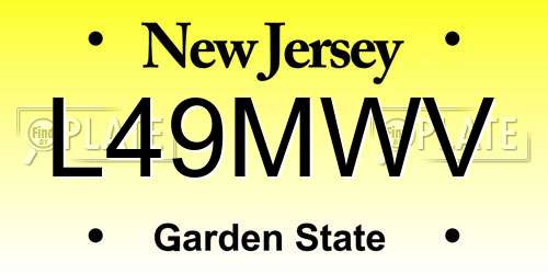 L49MWV New Jersey License Plate