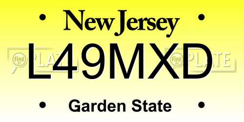 L49MXD New Jersey License Plate