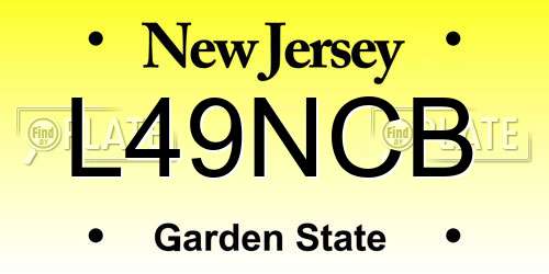 L49NCB New Jersey License Plate
