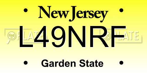 L49NRF New Jersey License Plate