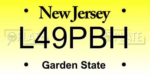 L49PBH New Jersey License Plate