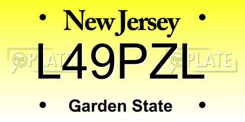 L49PZL New Jersey License Plate