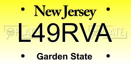 L49RVA New Jersey License Plate