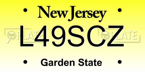 L49SCZ New Jersey License Plate