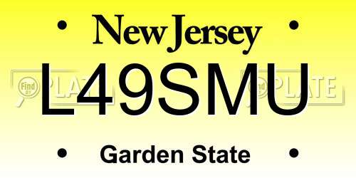 L49SMU New Jersey License Plate