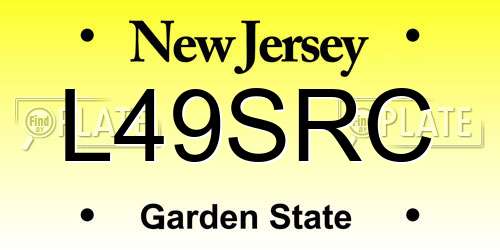 L49SRC New Jersey License Plate