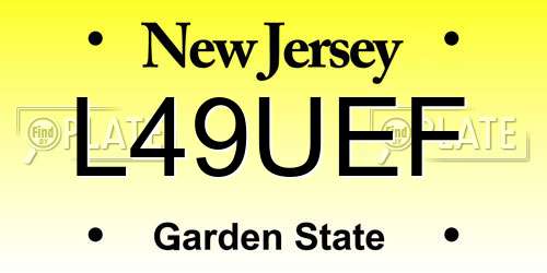 L49UEF New Jersey License Plate