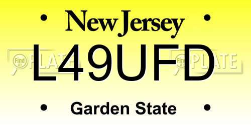 L49UFD New Jersey License Plate