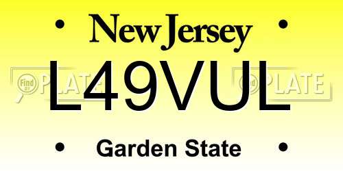L49VUL New Jersey License Plate