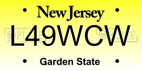 L49WCW New Jersey License Plate