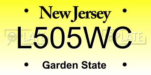 L505WC New Jersey License Plate