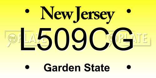 L509CG New Jersey License Plate