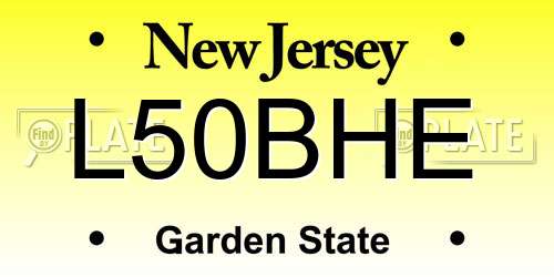 L50BHE New Jersey License Plate