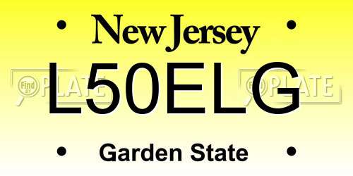 L50ELG New Jersey License Plate