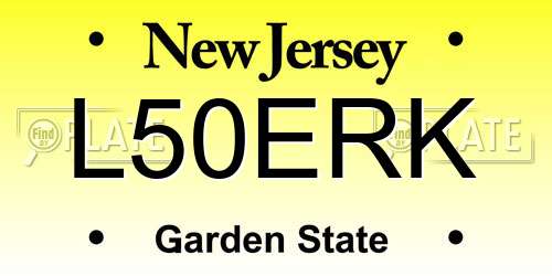 L50ERK New Jersey License Plate