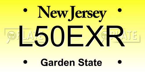 L50EXR New Jersey License Plate