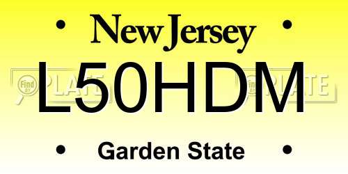 L50HDM New Jersey License Plate
