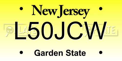 L50JCW New Jersey License Plate