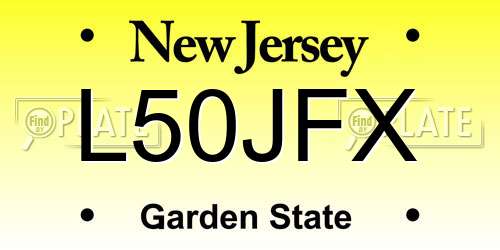 L50JFX New Jersey License Plate