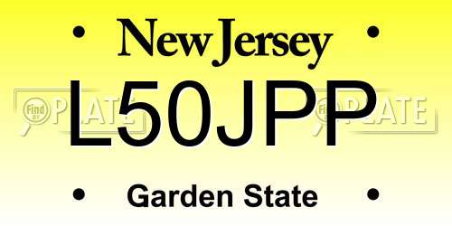 L50JPP New Jersey License Plate